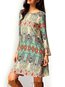 Bohemian Shift Boat Neck Printed Pattern Boho Dresses (Style V100217)