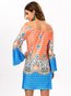 Sexy Straight Off The Shoulder Printed Pattern Boho Dresses (Style V100218)
