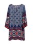 Bohemian Straight Printed Pattern Chiffon Boho Dresses (Style V100219)