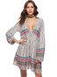 Sexy Shift Deep V Neck Pattern Dacron Boho Dresses (Style V100225)