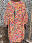 Bohemian Shift V-neck Floral Polyester Boho Dresses (Style V100237)