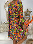 Bohemian Shift V-neck Floral Polyester Boho Dresses (Style V100237)