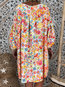 Bohemian Shift V-neck Floral Polyester Boho Dresses (Style V100237)