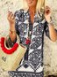 Beach Shift Floral Pattern Polyester Boho Dresses (Style V100243)