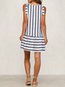 Going Out A-line Deep V Neck Striped Polyester Boho Dresses (Style V100251)