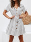 Fashion A-line Polka Dot Belt Polyester Casual Dresses (Style V100254)