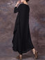 Shift Round Neck Solid Color Wavy Edge Polyester Maxi Dresses (Style V100261)