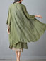 Fashion Shift Solid Color Two Piece Linen Casual Dresses (Style V100264)