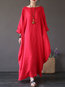 Casual Cocoon Solid Color Pockets Linen Casual Dresses (Style V100273)