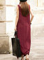 Casual Shift Round Neck Solid Color Swallowtail Casual Dresses (Style V100284)