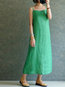 Going Out Shift Spaghetti Strap Solid Color Linen Linen Dresses (Style V100303)