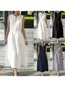 Casual A-line Solid Color Belt Linen Casual Dresses (Style V100308)
