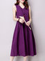 Casual A-line V-neck Solid Color Ruffle Casual Dresses (Style V100310)