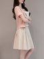 Fashion A-line Round Neck Solid Color Linen Mini Dresses (Style V100316)