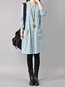 Casual Notched Solid Color Button Linen Casual Dresses (Style V100320)