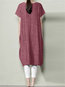 Cocoon Round Neck Solid Color Pockets Polyester Casual Dresses (Style V100323)