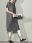 Cocoon Round Neck Solid Color Pockets Polyester Casual Dresses (Style V100323)
