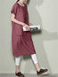 Cocoon Round Neck Solid Color Pockets Polyester Casual Dresses (Style V100323)