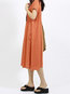 Casual Shift Solid Color Pockets Linen Casual Dresses (Style V100331)