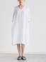 Cute Cocoon V-neck Solid Color Polyester Casual Dresses (Style V100334)