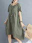 Cute A-line Round Neck Striped Polyester Casual Dresses (Style V100340)