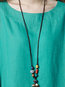 Shift Round Neck Solid Color Belt Linen Casual Dresses (Style V100343)