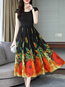 Elegant A-line Floral Pattern Chiffon Casual Dresses (Style V100371)