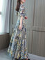 Elegant A-line V-neck Pattern Polyester Casual Dresses (Style V100374)