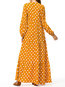 Modest Shift Round Neck Pattern Polyester Casual Dresses (Style V100426)