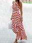 Classy Flowy Spaghetti Strap Patchwork Pattern Maxi Dresses (Style V100428)