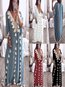 Sexy Shift Deep V Neck Tassel Polyester Maxi Dresses (Style V100453)
