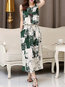 Elegant Tunic Tie Dye Pattern Polyester Midi Dresses (Style V100467)