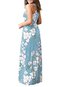 Sexy A-line Round Neck Printed Polyester Maxi Dresses (Style V100468)