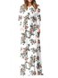 Modest A-line Round Neck Printed Pattern Maxi Dresses (Style V100472)