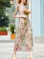 Sexy A-line Round Neck Printed Pattern Maxi Dresses (Style V100478)