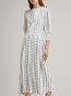 Modest A-line Printed Pattern Polyester Midi Dresses (Style V100479)