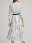 Modest A-line Printed Pattern Polyester Midi Dresses (Style V100479)