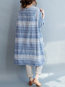 Oversized Shift Striped Pattern Linen Casual Dresses (Style V100516)