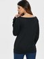Asymmetric Casual Letter Polyester Pattern Sweatshirts (Style V100565)