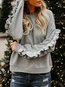 Round Neck Standard Loose Fashion Plain Sweatshirts (Style V100570)