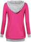 Hooded Loose Patchwork Polyester Pockets Hoodie (Style V100575)