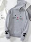 Standard Loose Animal Cotton Pattern Hoodie (Style V100579)