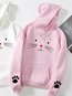 Standard Loose Animal Cotton Pattern Hoodie (Style V100579)