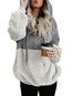 Hooded Standard Loose Patchwork Velvet Hoodie (Style V100584)