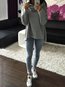 Heap Collar Standard Loose Fashion Asymmetrical Sweatshirts (Style V100586)