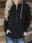 Standard Casual Plain Polyester Pockets Hoodie (Style V100590)
