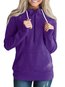 Standard Casual Plain Polyester Pockets Hoodie (Style V100590)