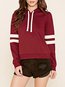Hooded Loose Casual Striped Polyester Sweatshirts (Style V100591)
