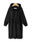 Hooded Long Casual Plain Polyester Hoodie (Style V100592)