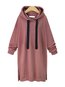 Hooded Long Casual Plain Polyester Hoodie (Style V100592)